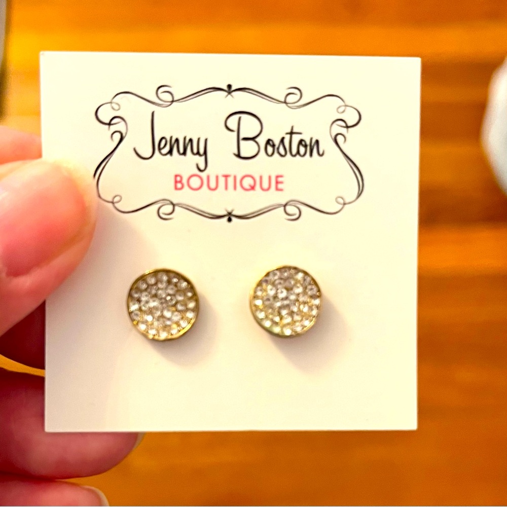 Jenny Boston Gold Stud Earrings